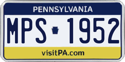 PA license plate MPS1952
