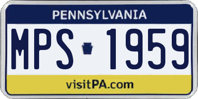 PA license plate MPS1959