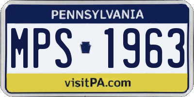 PA license plate MPS1963