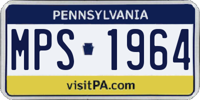 PA license plate MPS1964