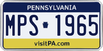 PA license plate MPS1965