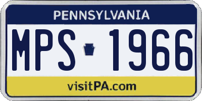 PA license plate MPS1966
