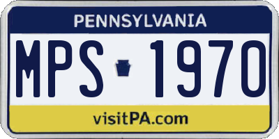 PA license plate MPS1970