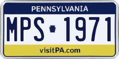 PA license plate MPS1971