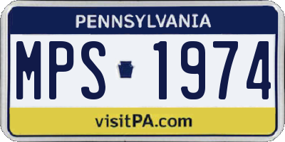 PA license plate MPS1974