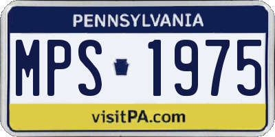 PA license plate MPS1975