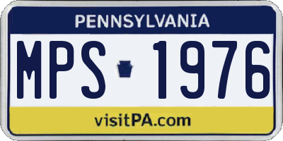 PA license plate MPS1976