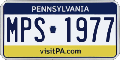PA license plate MPS1977