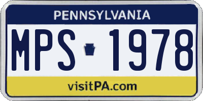 PA license plate MPS1978
