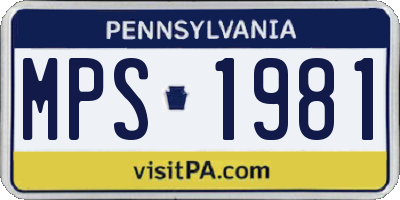 PA license plate MPS1981