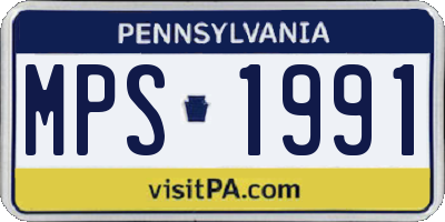 PA license plate MPS1991