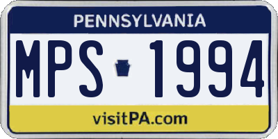 PA license plate MPS1994