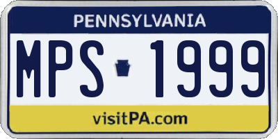 PA license plate MPS1999
