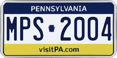 PA license plate MPS2004