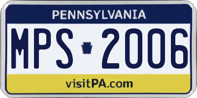 PA license plate MPS2006
