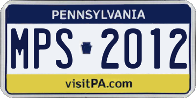 PA license plate MPS2012