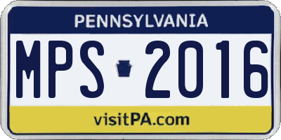 PA license plate MPS2016