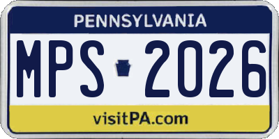PA license plate MPS2026
