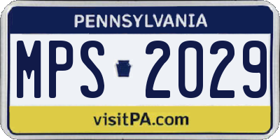 PA license plate MPS2029