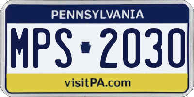 PA license plate MPS2030