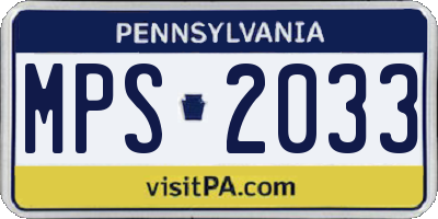 PA license plate MPS2033