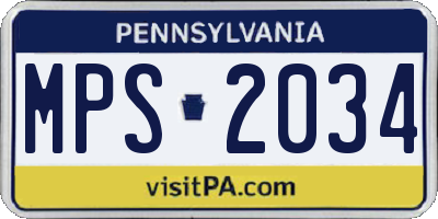 PA license plate MPS2034
