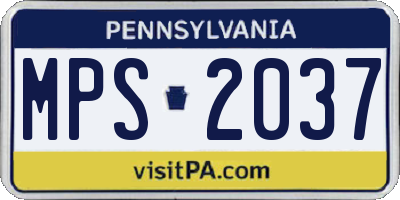 PA license plate MPS2037