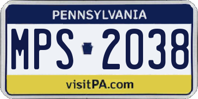 PA license plate MPS2038