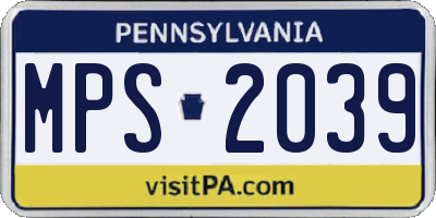 PA license plate MPS2039
