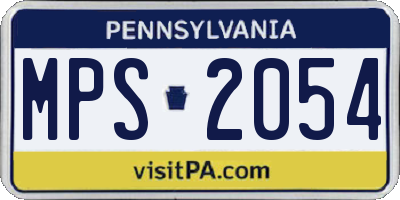 PA license plate MPS2054