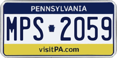 PA license plate MPS2059