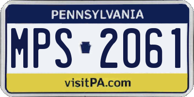 PA license plate MPS2061