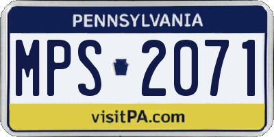 PA license plate MPS2071