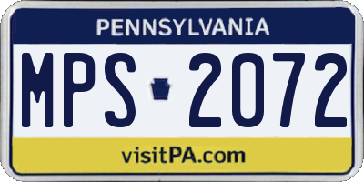 PA license plate MPS2072