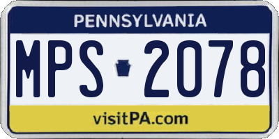 PA license plate MPS2078