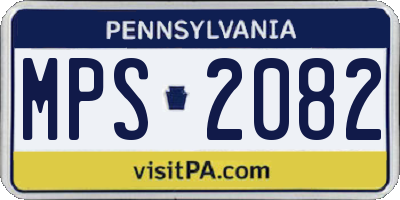 PA license plate MPS2082