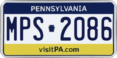 PA license plate MPS2086