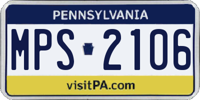 PA license plate MPS2106