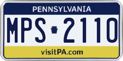 PA license plate MPS2110
