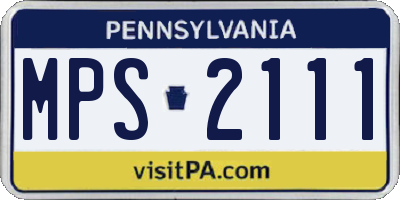PA license plate MPS2111