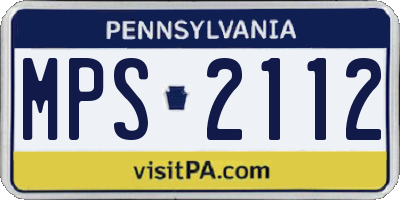 PA license plate MPS2112