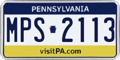 PA license plate MPS2113