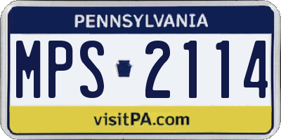 PA license plate MPS2114
