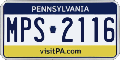 PA license plate MPS2116
