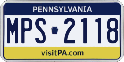 PA license plate MPS2118