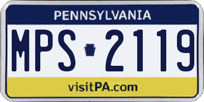 PA license plate MPS2119