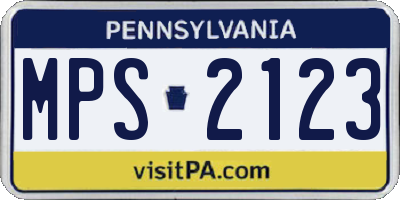 PA license plate MPS2123