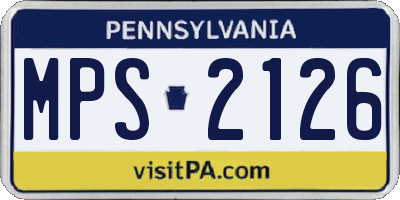 PA license plate MPS2126