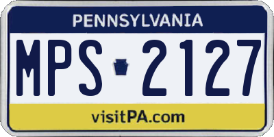 PA license plate MPS2127