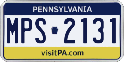 PA license plate MPS2131